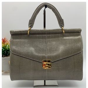 NOEL VOGUE Gray Lizard Top handle